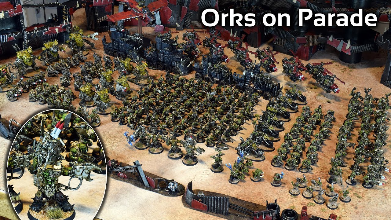 #ORKTOBER - My entire Ork army on parade...WAAAAAAGGHHH!!!!!!!