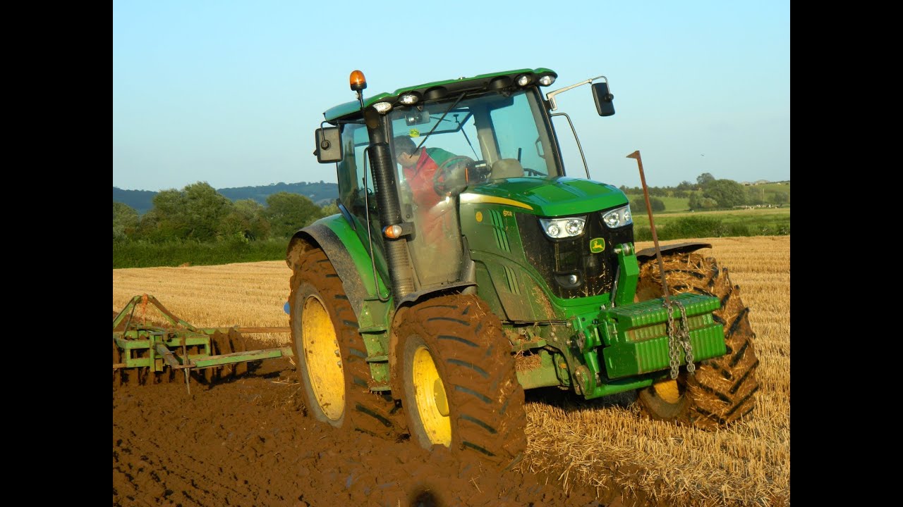 John Deere 6170R/5 Furrow Kverneland Plough - Ploughing 2012