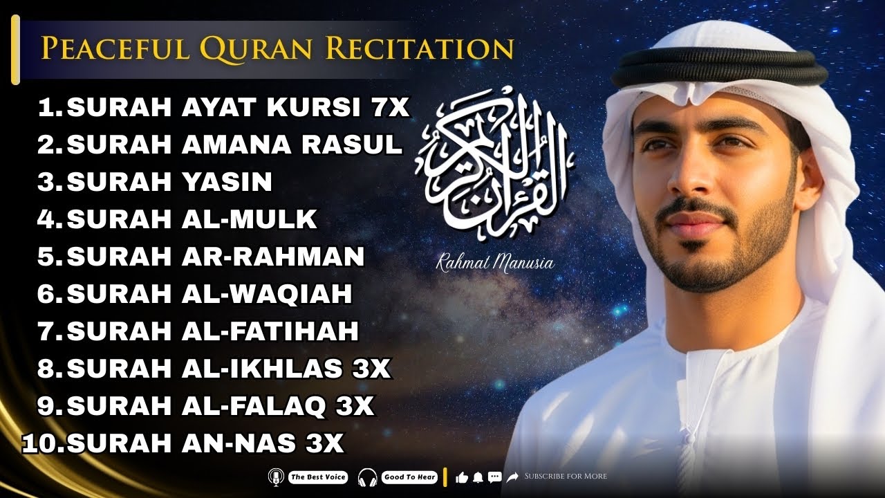 Quran recitation in a peaceful voice I Ayat Al Kursi, Yasin, Ar Rahman, AlWaqiah, Al Mulk