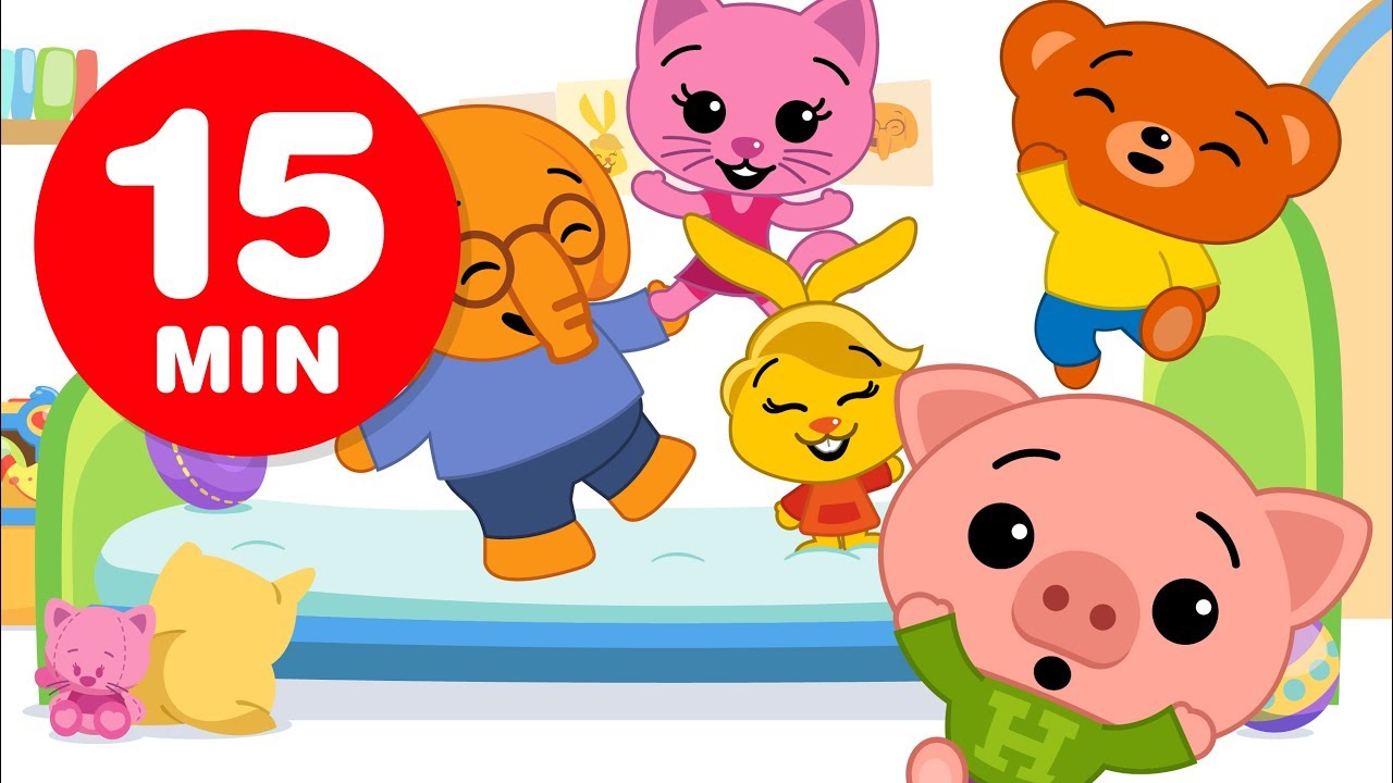 Cinco Amigos Pulando Na Cama - e Mais Canções de Um Herói do Coração (15 Min) ♫ Música Infantil