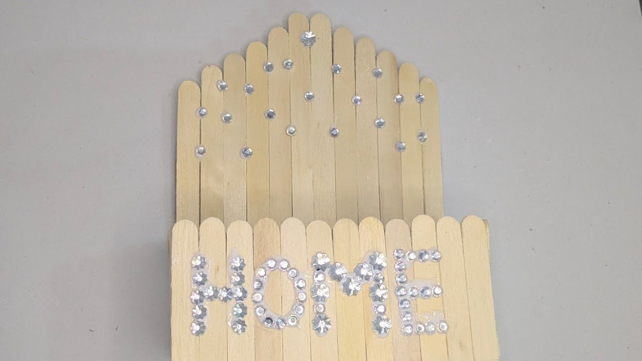 Home decor wall hanging made with popsicle sticks
