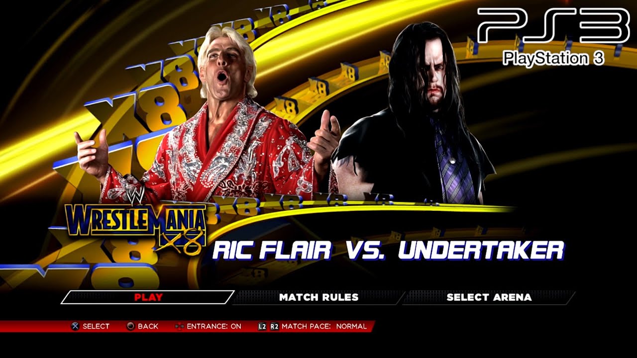 WWE 2K14 PS3 - Ric Flair (Retro) VS Undertaker (Retro) - [2K][mClassic]