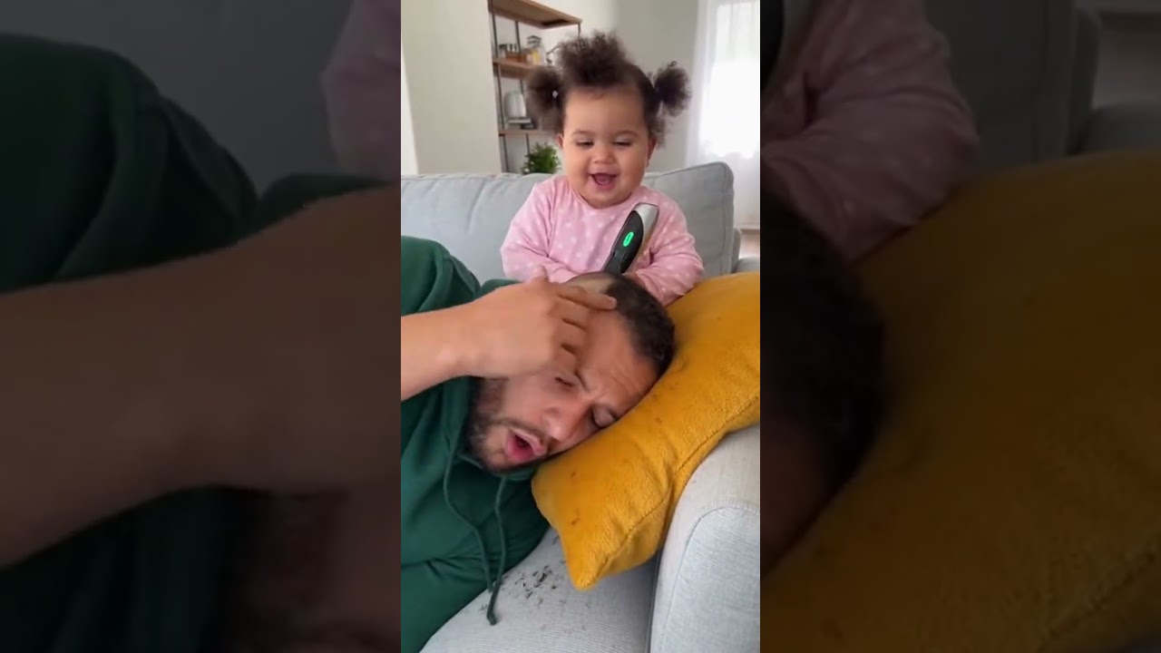 &ldquo;Dad Dozed Off&hellip; Baby Turned Barber 😂😅&rdquo;#ComedyGold #CuteChaos #ParentLife