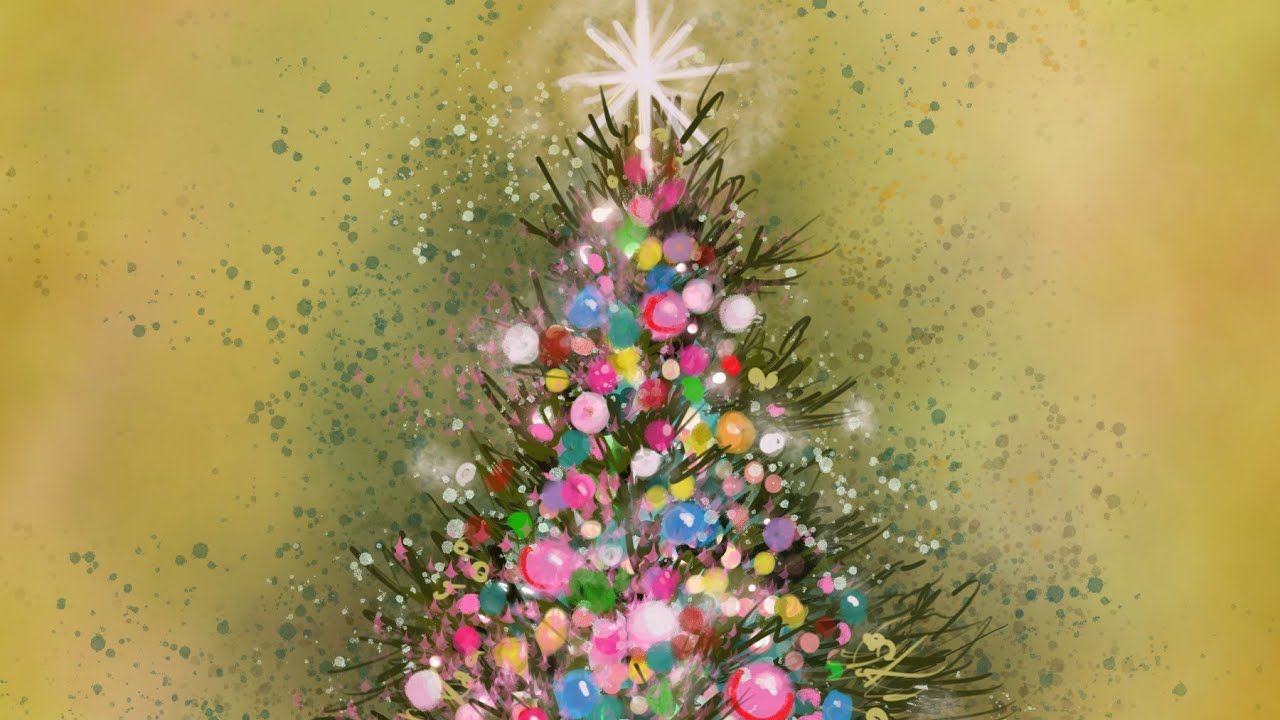How to Paint an EASY Vintage Christmas Tree Acrylic Painting LIVE Tutorial