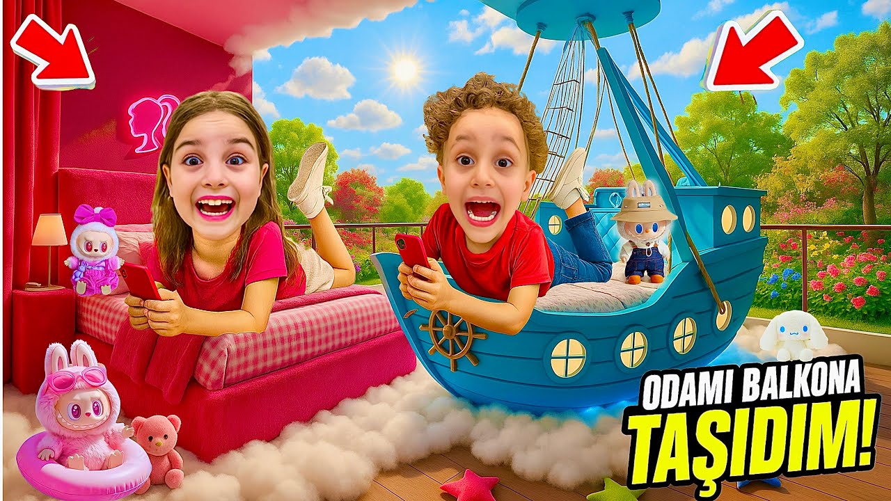 KUZEY ELİF ODASINI BALKONA TAŞIDI !! ANNEMDEN BABAMDAN GİZLİ KAÇIŞ BALKONDA ODA !!