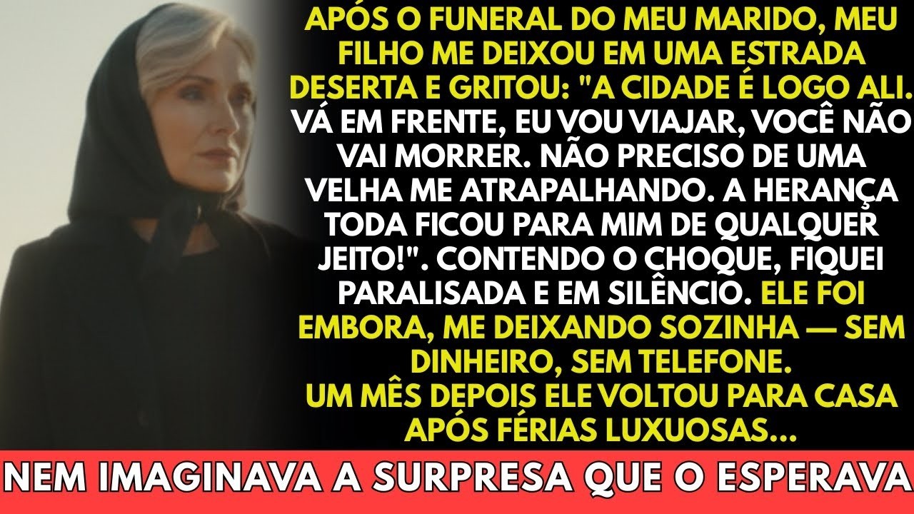 Meu filho me deixou sozinha numa estrada deserta após o funeral do meu marido. Um mês depois