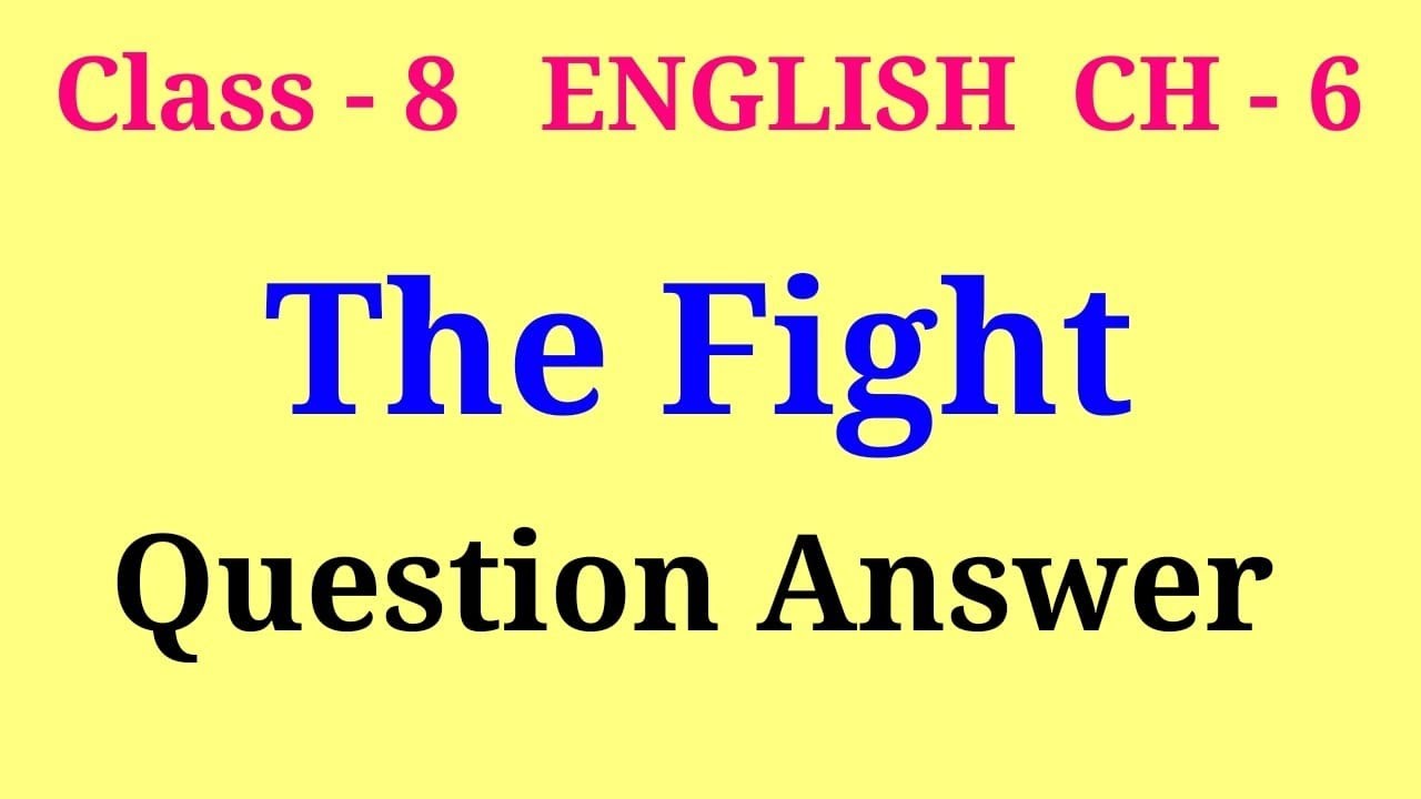 the fight class 8 questions and answers | class 8 english it so happened chapter 6 question answer
