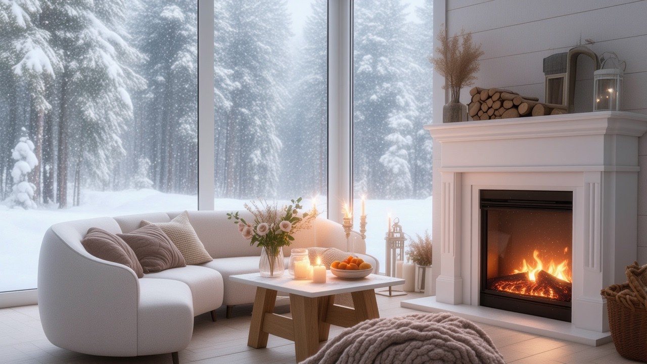 Cozy Winter Night Jazz ☕❄️ Relaxing Coffee Shop Ambience for Study, Work & Focus