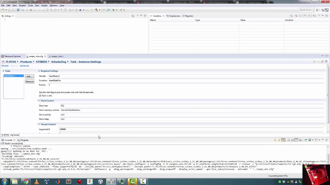 Getting Started with TI RTOS and cc1310