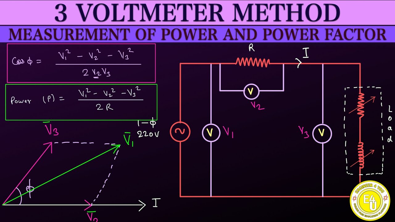 Measurement of Power and Power Factor Using Three Voltmeter Method||ETE||BasicElectrical Engineering