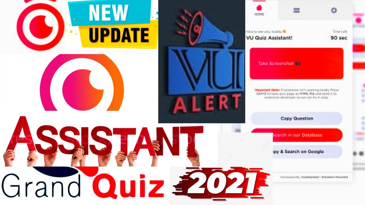 VU  Quiz Assistant Extension New update Grand Quiz Mid term vu 2021 || Vu Assistant chorme extension