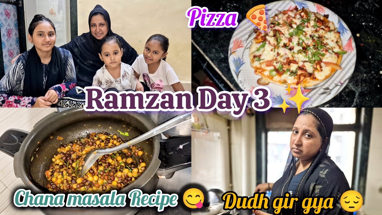 Ramzan Day 3 | Chana Masala Recipe 😋 | Aaj Fry item Bana Iftaari Mein | Dudh Gir Gya 😔 | 