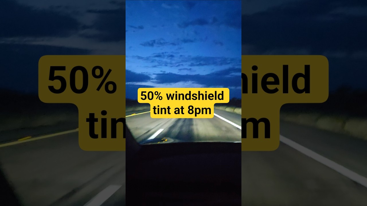 nighttime driving with 50% windshield tint #tint #suntek #tesla