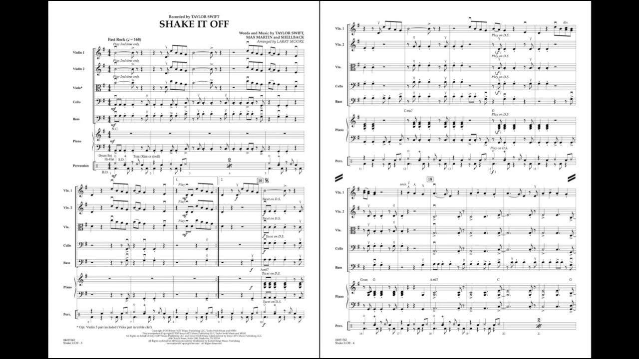 Shake It Off arranged by Larry Moore