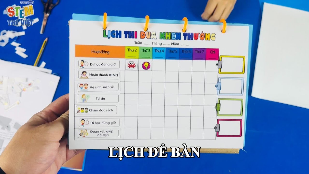 Khối 3 Bài 12: Lịch để bàn | Hướng dẫn sản phẩm