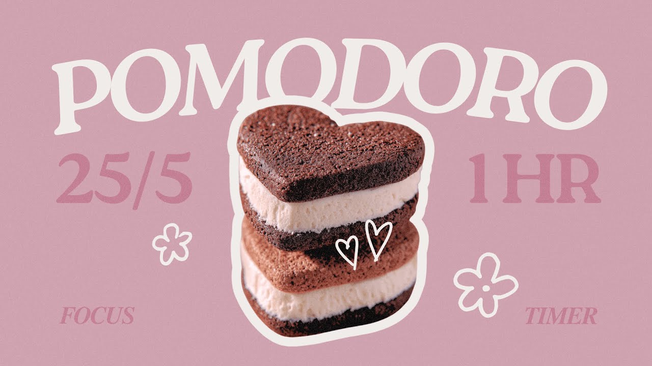 𝐢𝐜𝐞 𝐜𝐫𝐞𝐚𝐦 𝐬𝐚𝐧𝐝𝐰𝐢𝐜𝐡 🤎 𝟸𝟻/𝟻 𝟸𝚂𝙴𝚃𝚂 1𝙷𝚁 | pomodoro focus timer | cozy cafe music | study with me