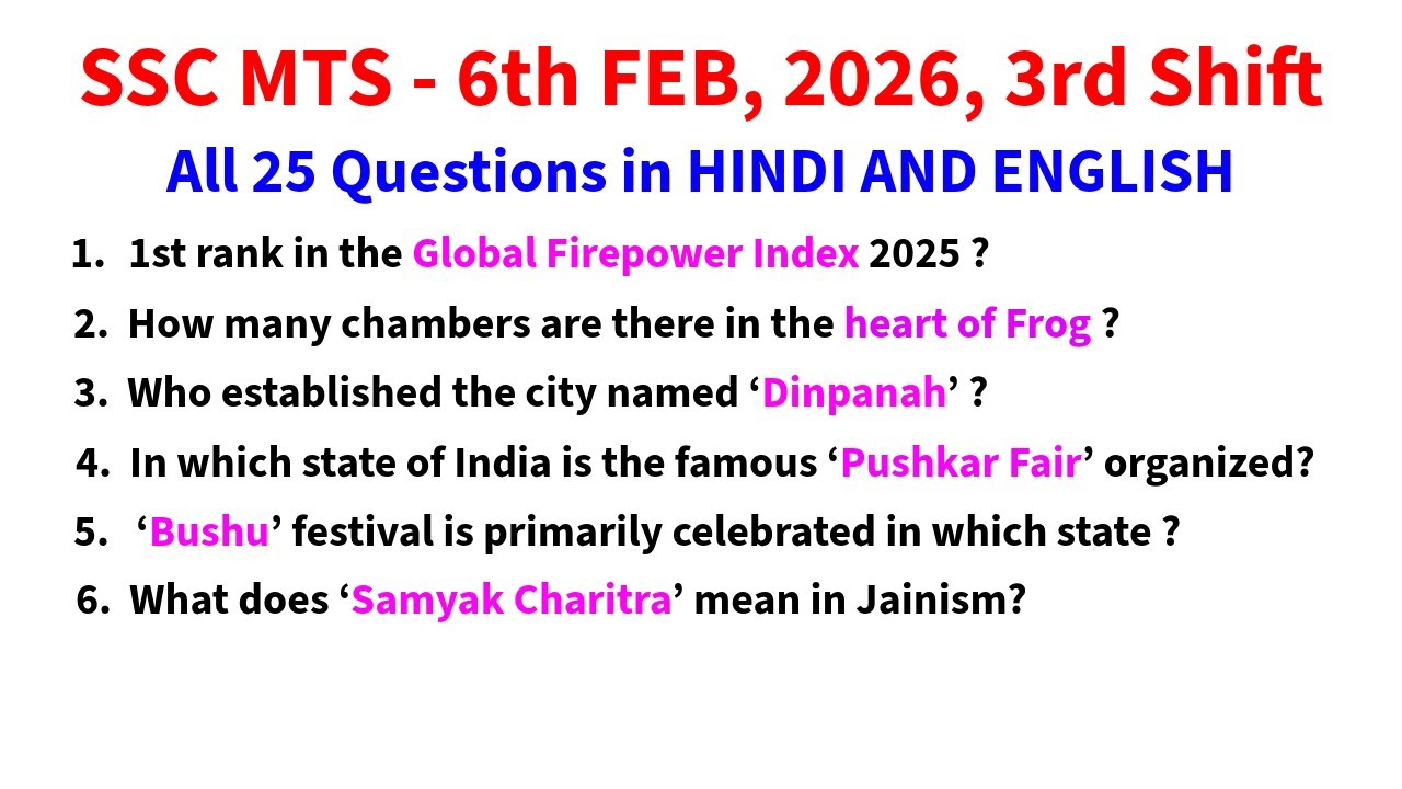SSC MTS 2026 today review | SSC MTS 3rd Shift Analysis 6 February 2026 | ssc mts today review GK