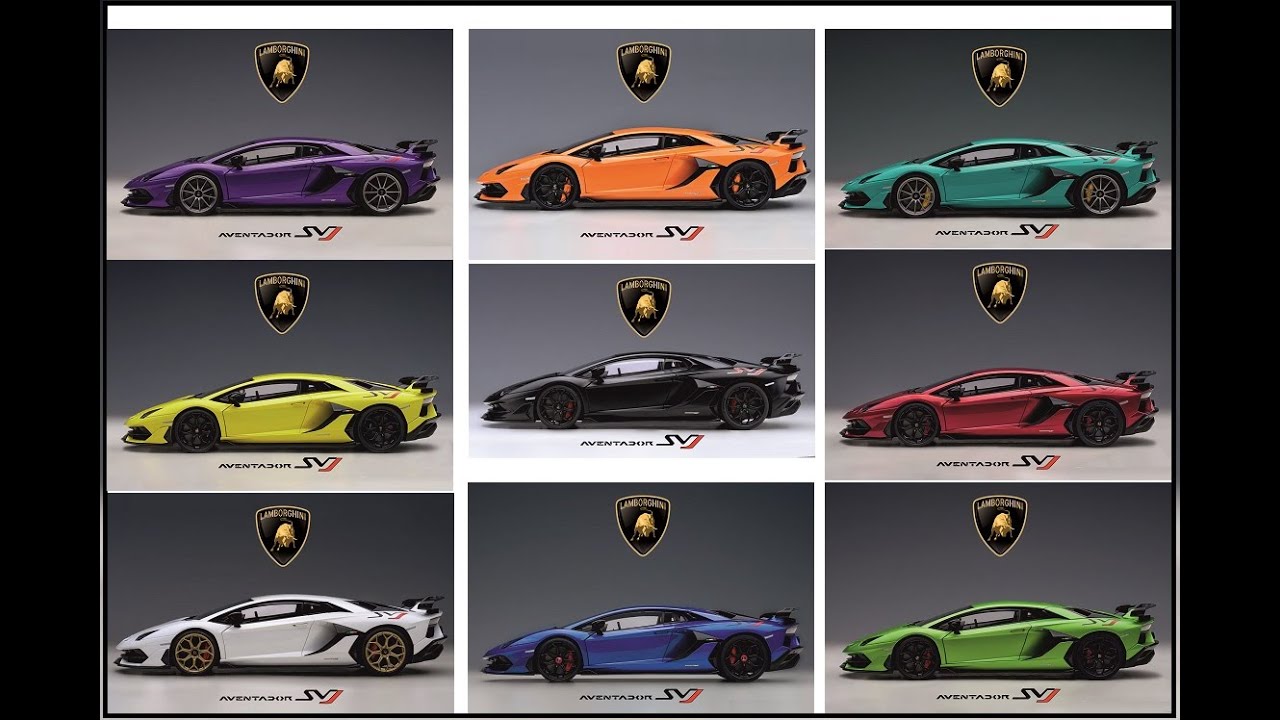 ALL COLORS FOR LAMBORGHINI AVENTADOR SVJ AUTOART 1.18 SCALE