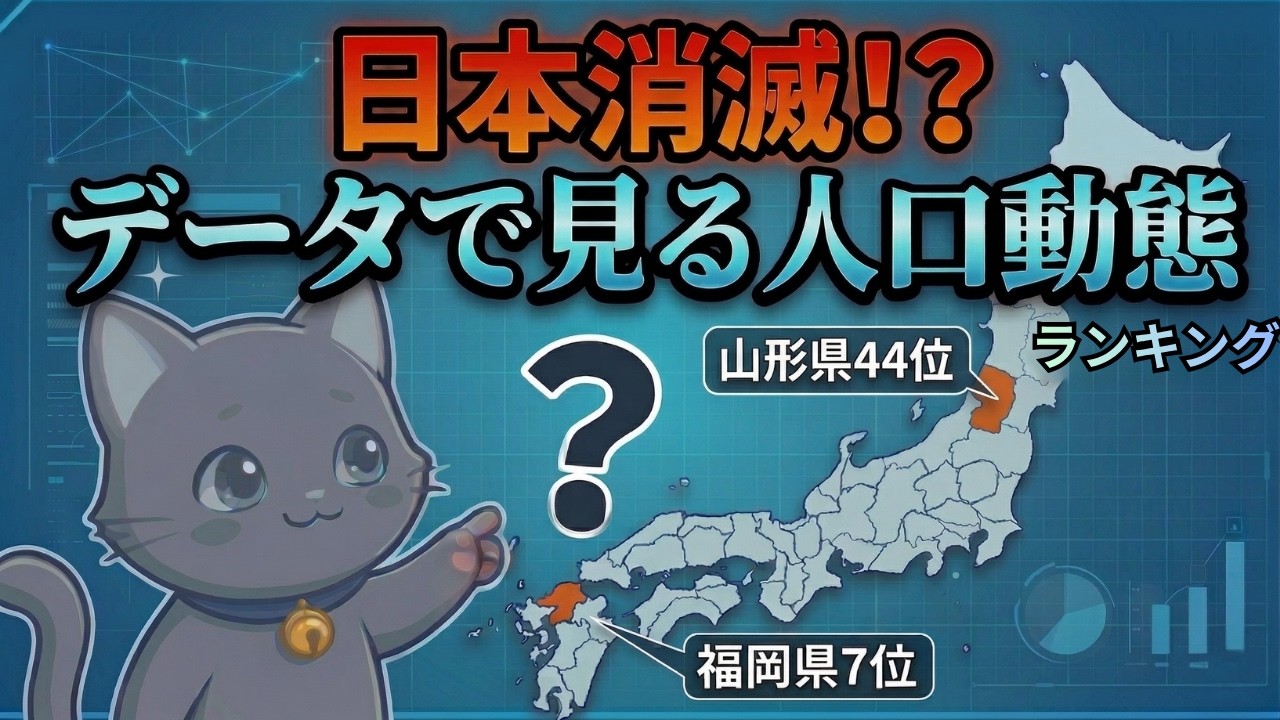 人口減少で日本消滅！？データで見る日本の人口動態ランキング【総務省統計】