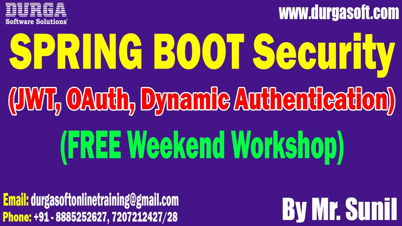 SPRING BOOT SECURITY (FREE Weekend Workshop) tutorials || by Mr. Sunil On 22-02-2026 @10:30AM (IST)