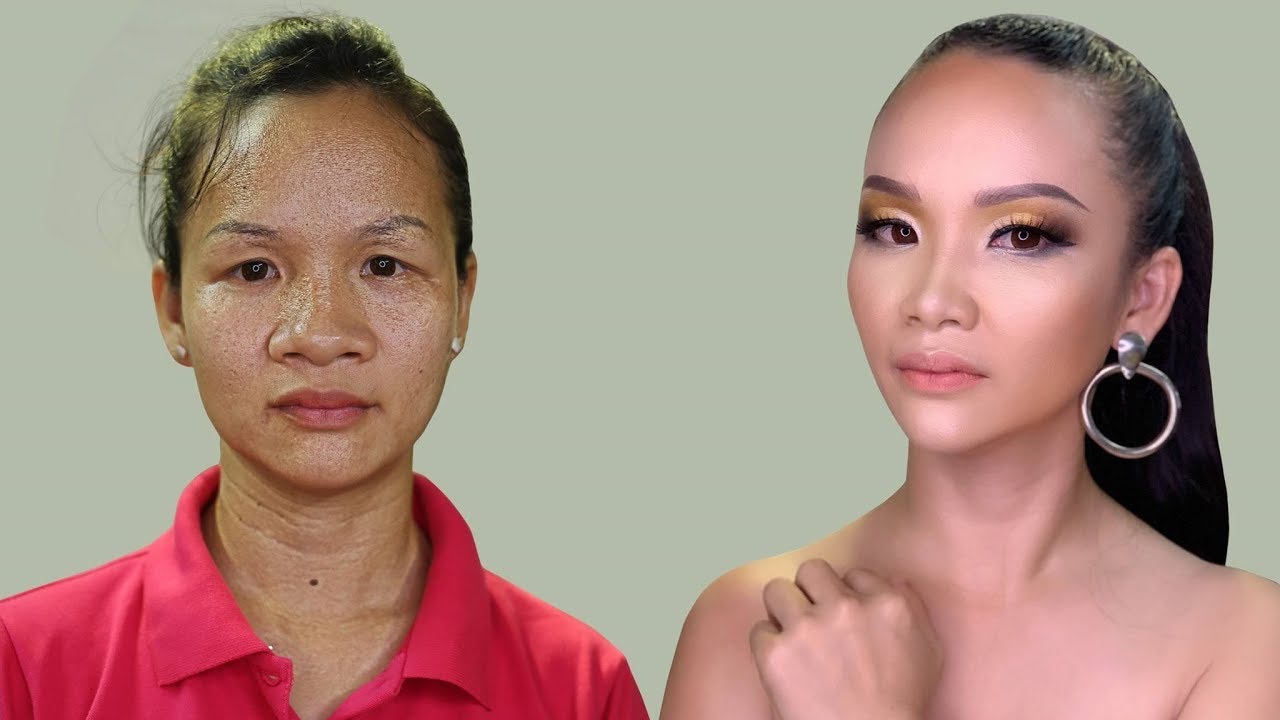 Trang Điểm Mắt 1 Mí Lót,Mặt Góc Cạnh / Hùng Việt Makeup