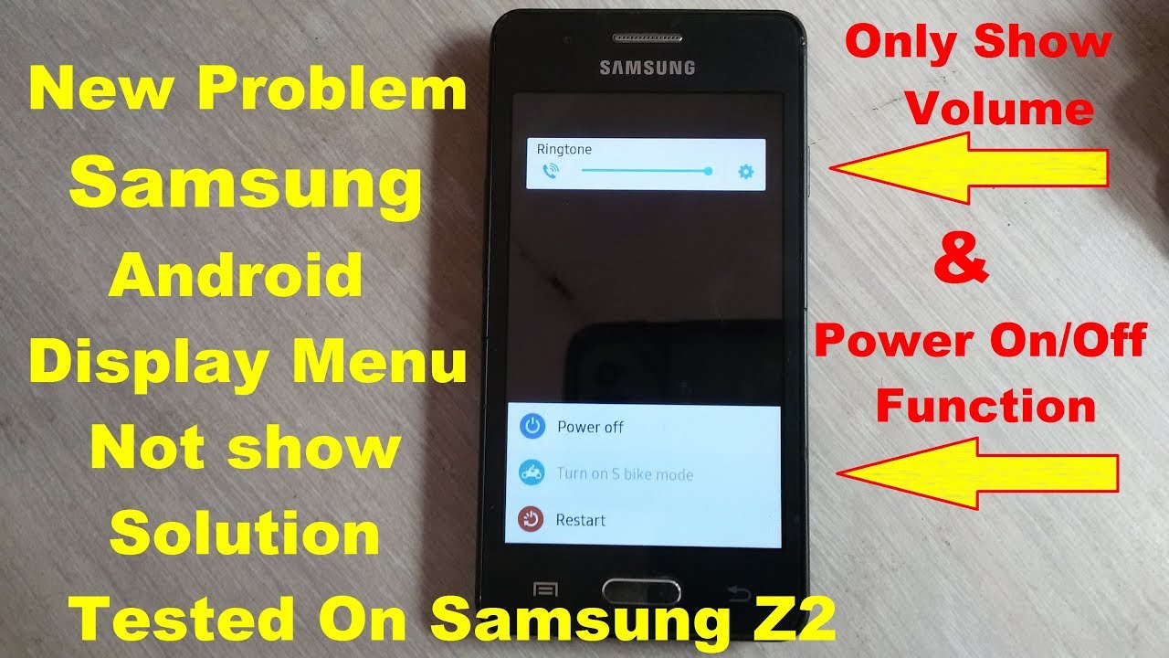 New Fault Samsung Android Display Menu Not Show Problem 100% Solution Tested On Samsung Z2