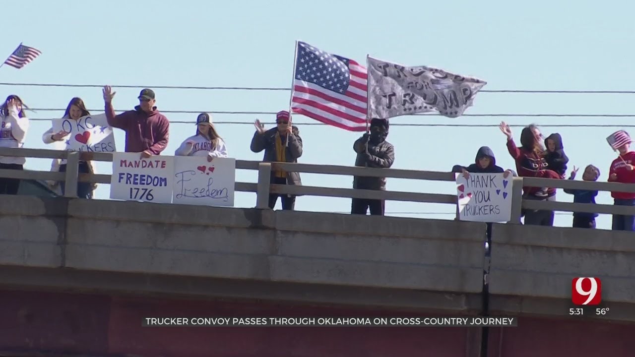 Trucker Convoy Passes Through Oklahoma On Cross-Country Journey