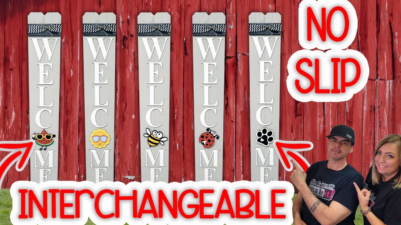 Easy Money Maker: DIY No Slip Interchangeable Front Porch Welcome Sign Tutorial
