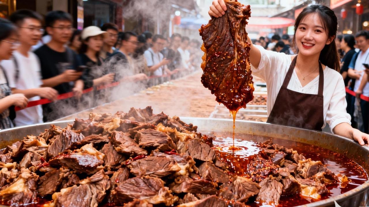 山东蓬莱90后小富婆卖牛汤，一碗汤半斤肉只卖26，一天要卖一头牛【好食勇哥】