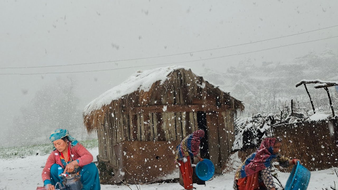 Village Life Nepal | Snowfall Time Dacumentary Video | Naturelly Village |