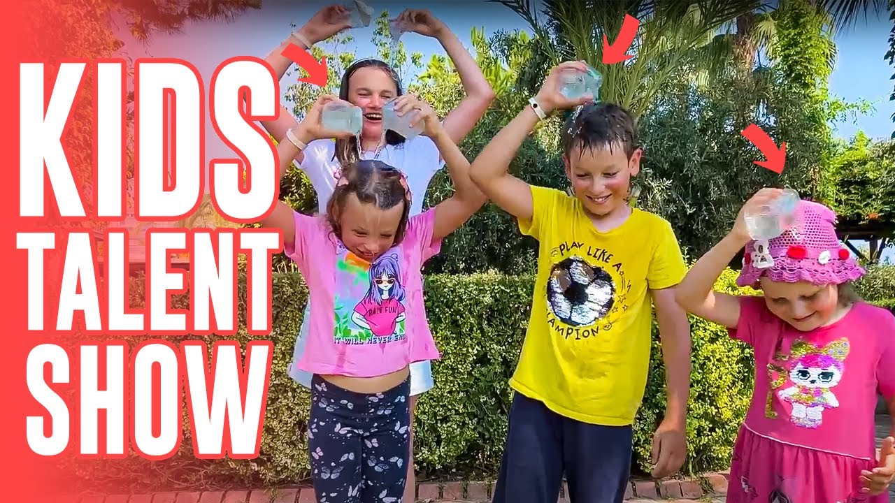 Kids talent show. Acrobatic competition. Teen gymnast.