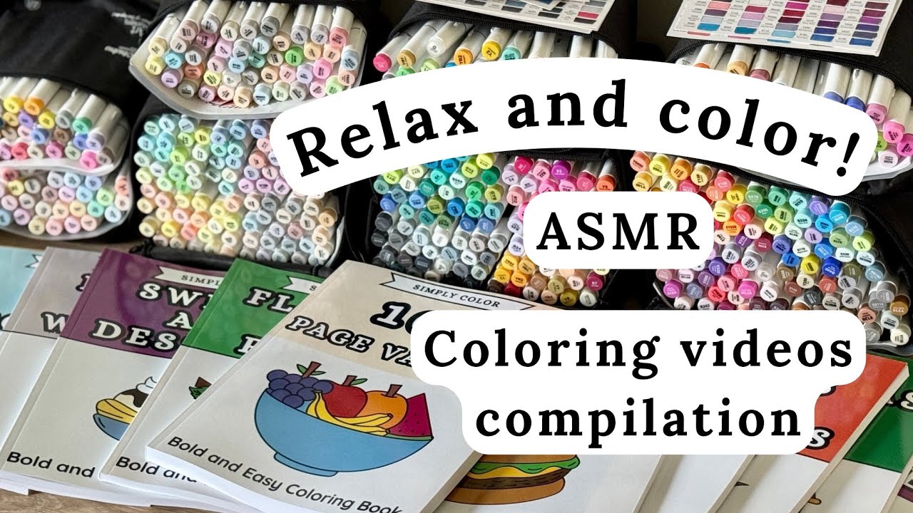 ASMR marker sounds | ASMR coloring compilations | Relaxing coloring videos 😊