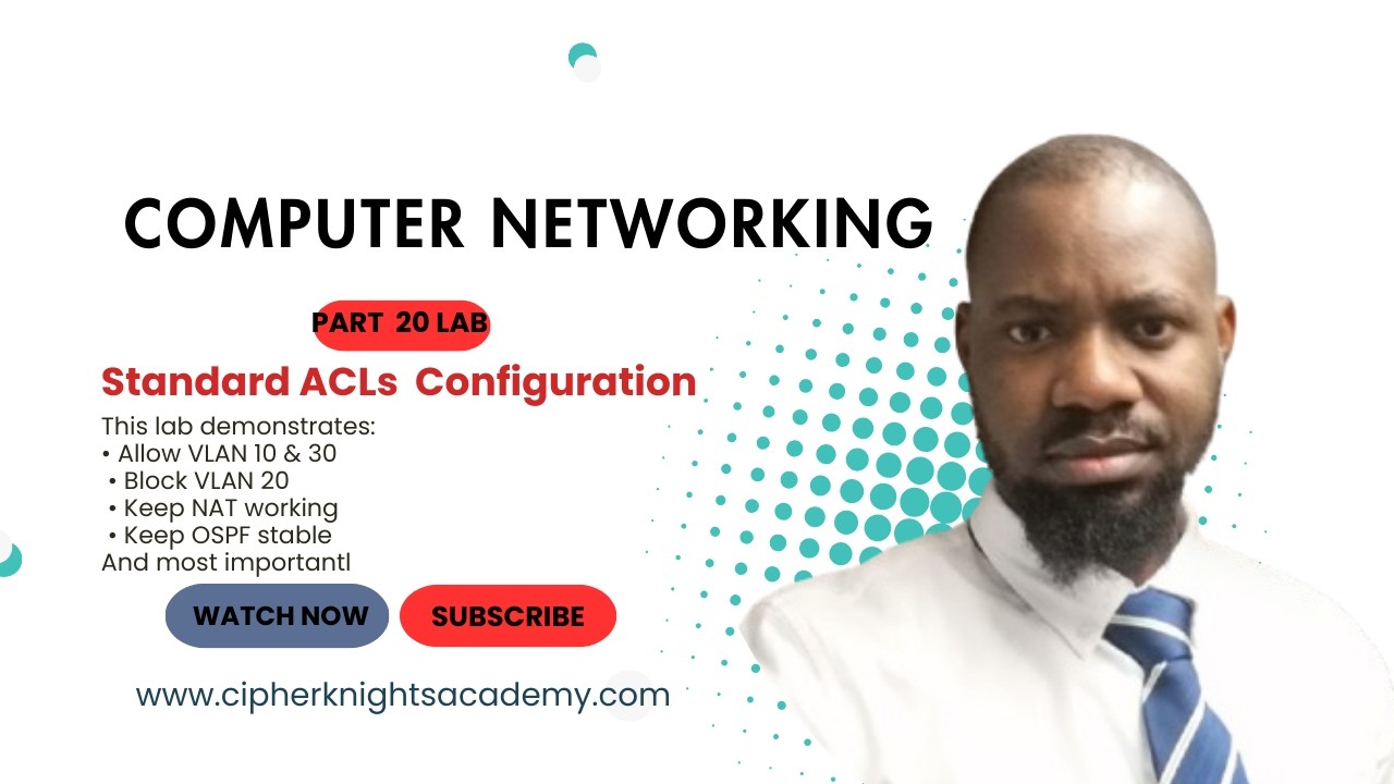 Part 20 lab, Standard ACLs  Configuration