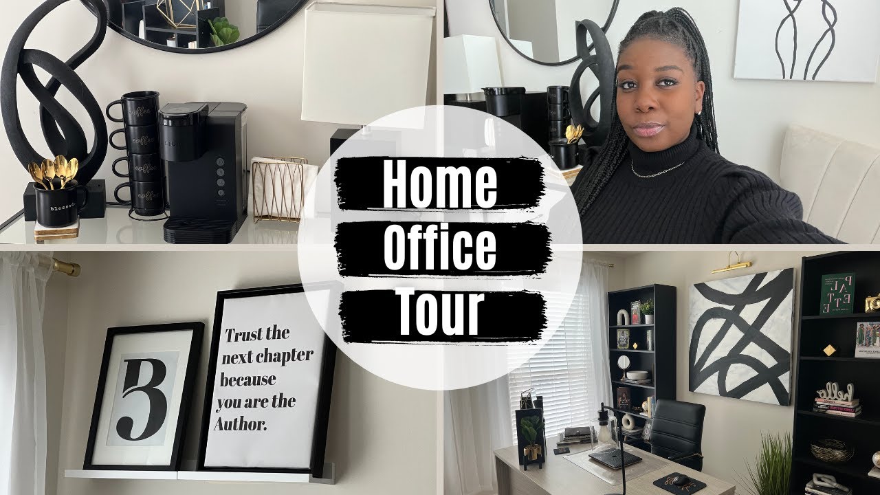 Home Office Makeover Room Tour | Desk Set Up | Modern Minimalist Glam