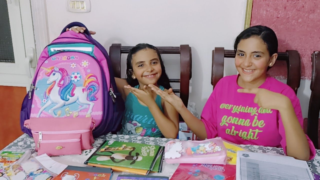 ماذا يوجد في حقيبة المدرسة 🎒📚🖋️ تجهيزات شنطة لمدرسة لريتال🎒