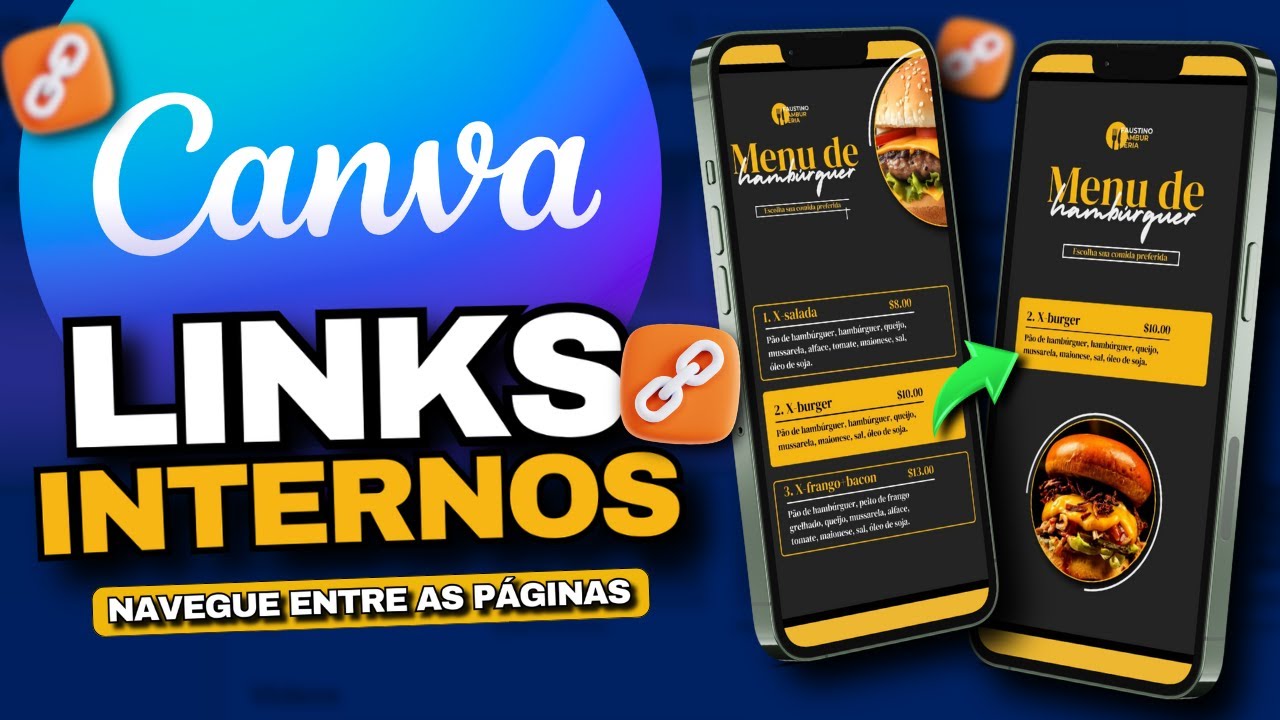 Como Inserir LINKS INTERNOS no CANVA para Navegar em seus Designs | Mega Útil 😎