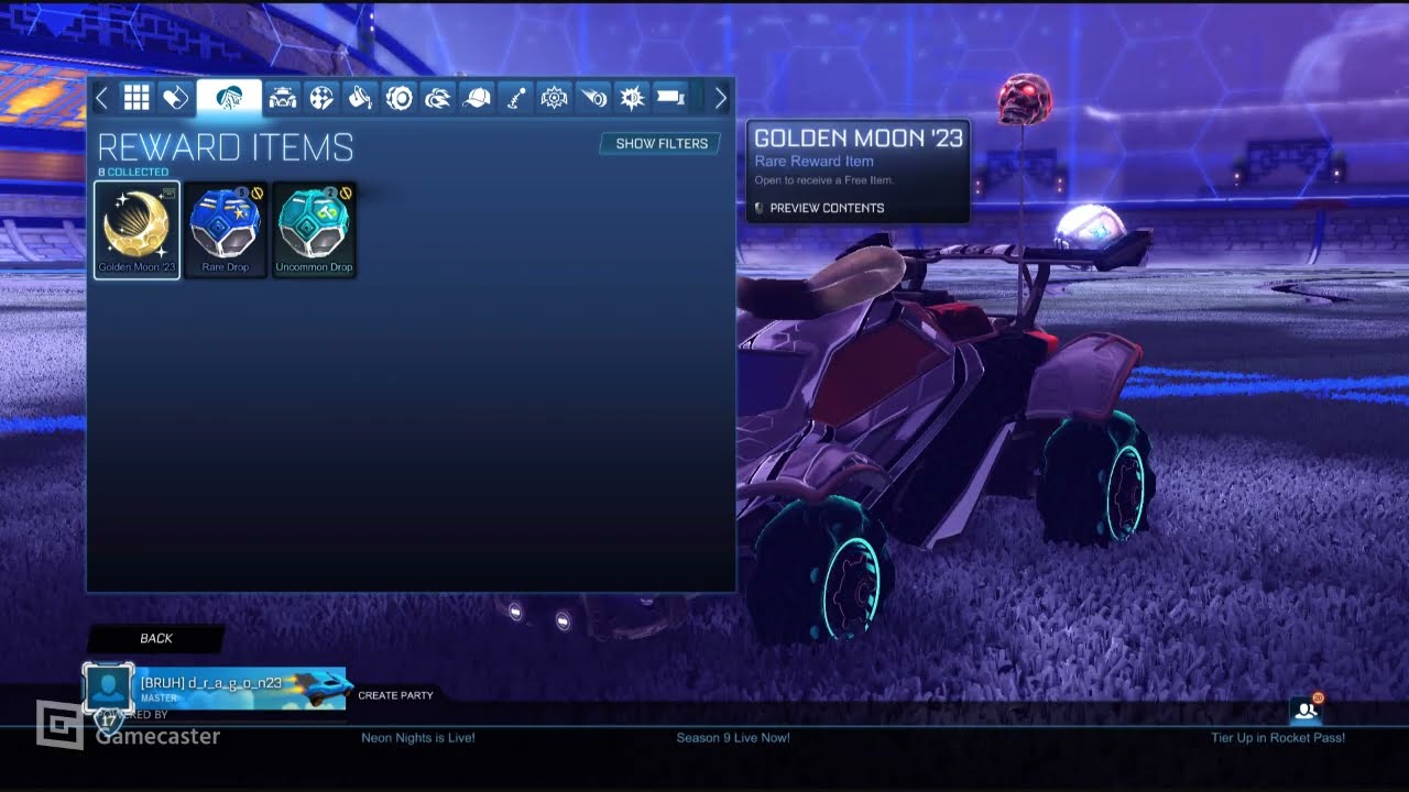 opening golden moon crate [rocket league]