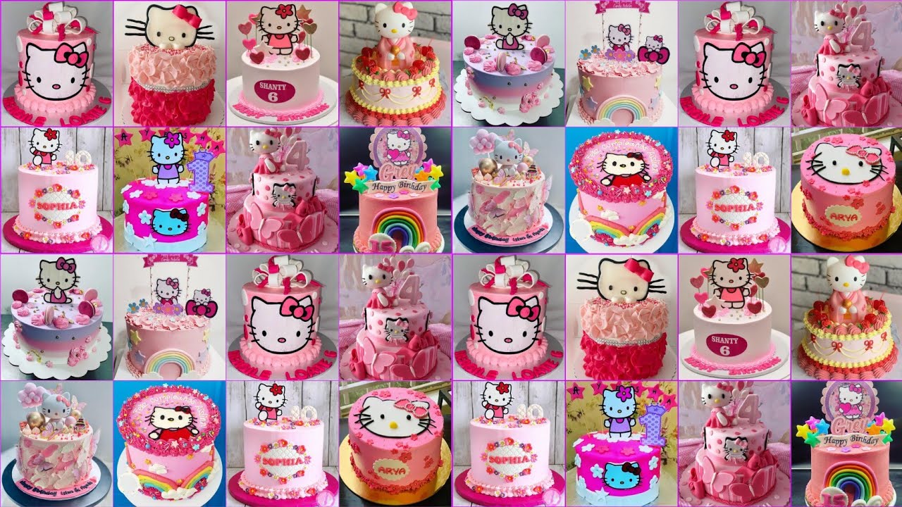 Hello Kitty Theme Cake Ideas 2023/Hello Kitty Cake/Pink Colour Cake Design/Girls Birthday Cake#kitty
