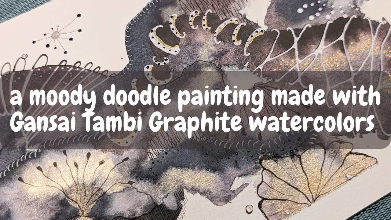 Gansai Tambi Graphite Watercolor Abstract with Doodles