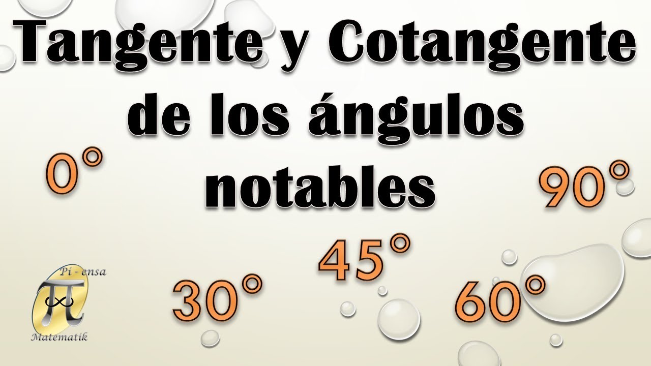 Tangente y Cotangente de los ángulos 0°, 30°, 45°, 60° y 90° sin calculadora