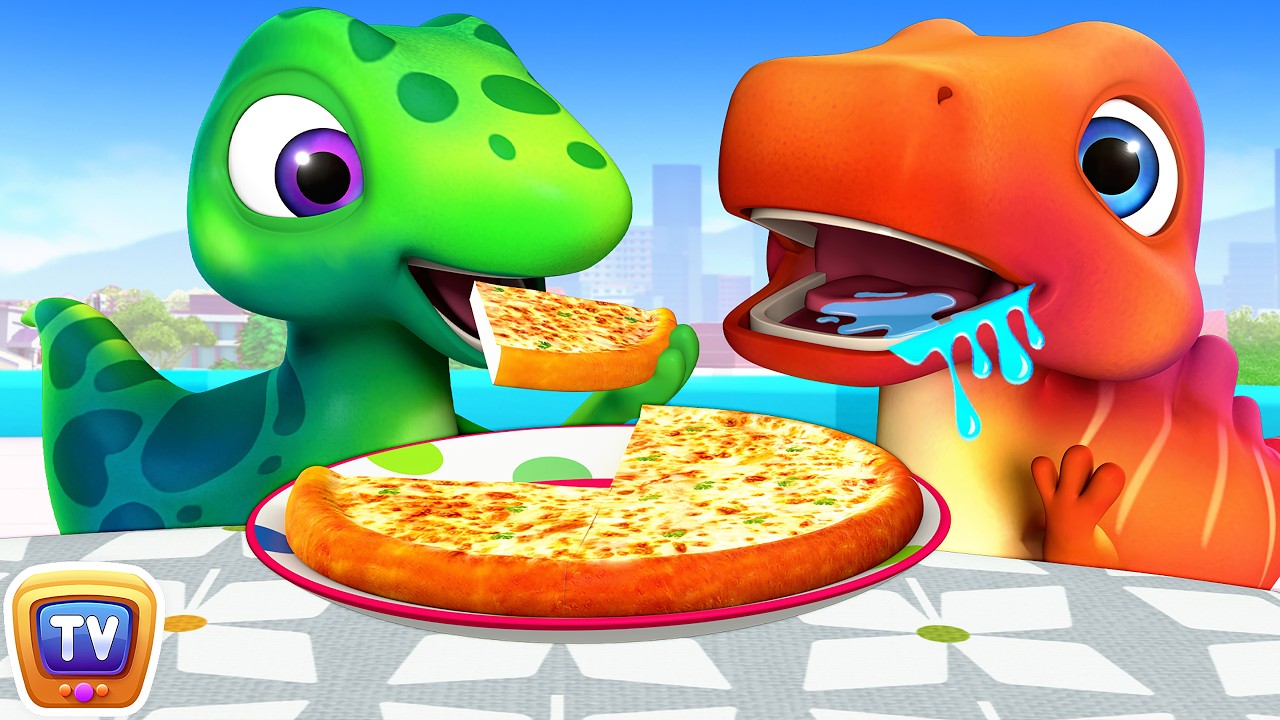 The Yummy Pizza Fractions Song with Jumblikans Dinosaurs + More ChuChuTV Toddler Learning Videos
