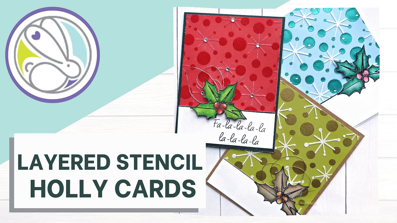 Layered Stencil Christmas Cards | Mixed Media | Stencil Butter