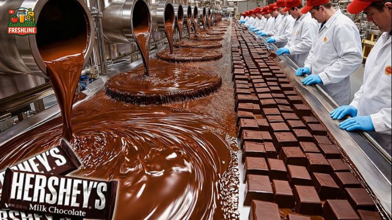 How Hershey’s Turns Cocoa Into Chocolate Bars Inside a Factory Full Process