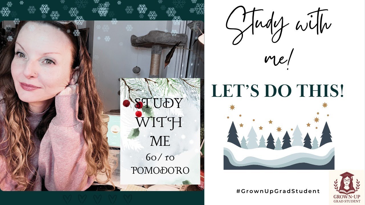 Study with me! | Cozy snowy study session 🥰❄️📚 | 60/10 pomodoro