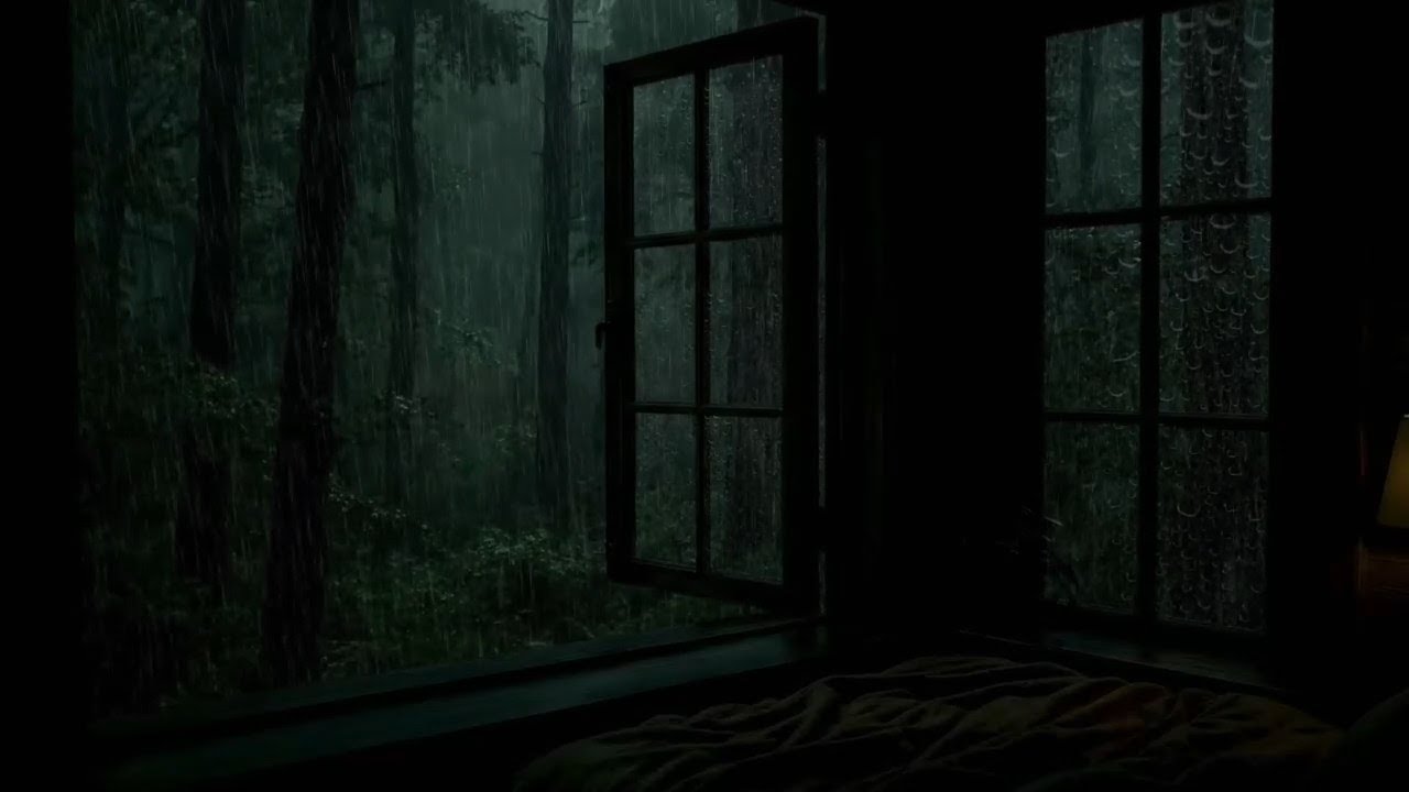 Dark Bedroom Rain at Midnight | Deep Sleep, Relaxing Rain & Night Ambience