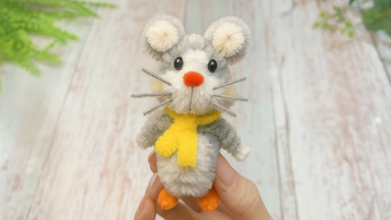 【モールベア を作ろう】モールで可愛いネズミの作り方