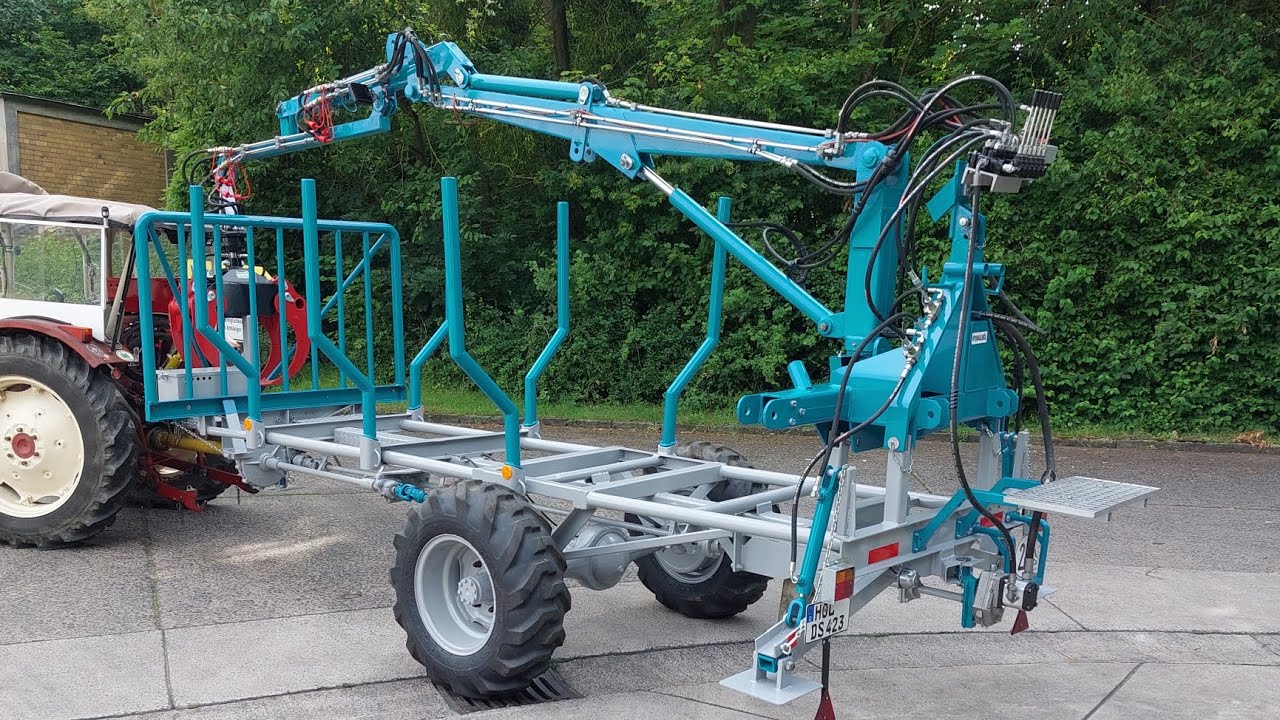 Rückewagen mit Triebachse Teil 5. Endlich fertig. Jetzt mit neuem Greifer und Farbe.