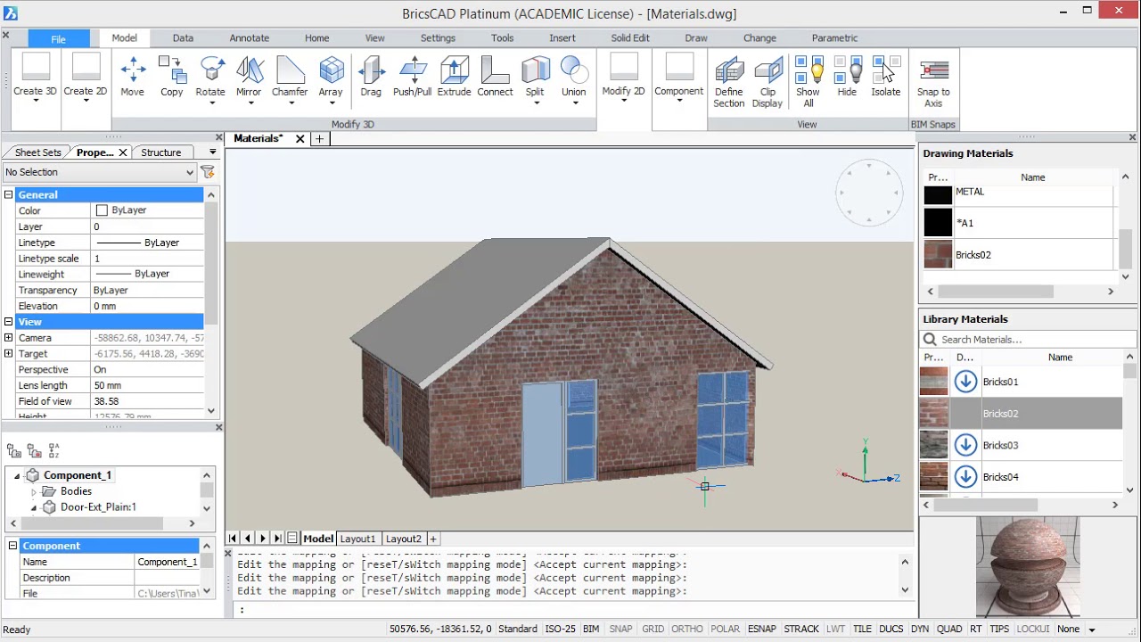 3D Materials in BricsCAD | Applying, Mapping, Creating