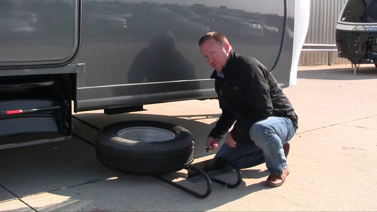 BAL Hide-A-Spare Eliminates Unsightly Spare Tire from Bumper of RV Camper Trailer