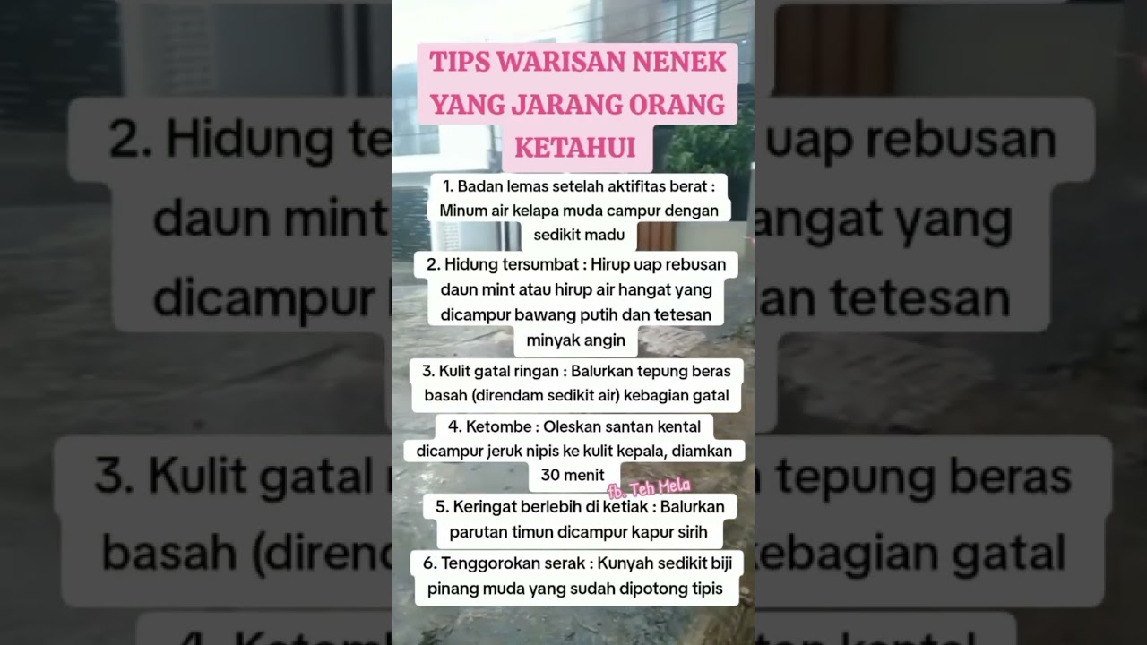 Tips warisan nenek yang jarang orang ketahui #infosehat